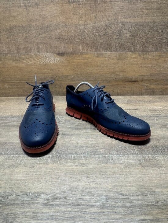Cole Haan ZeroGrand Blue Leather  No Stitch Wingtip Oxfords Men\'s Size 10.5 main image 5